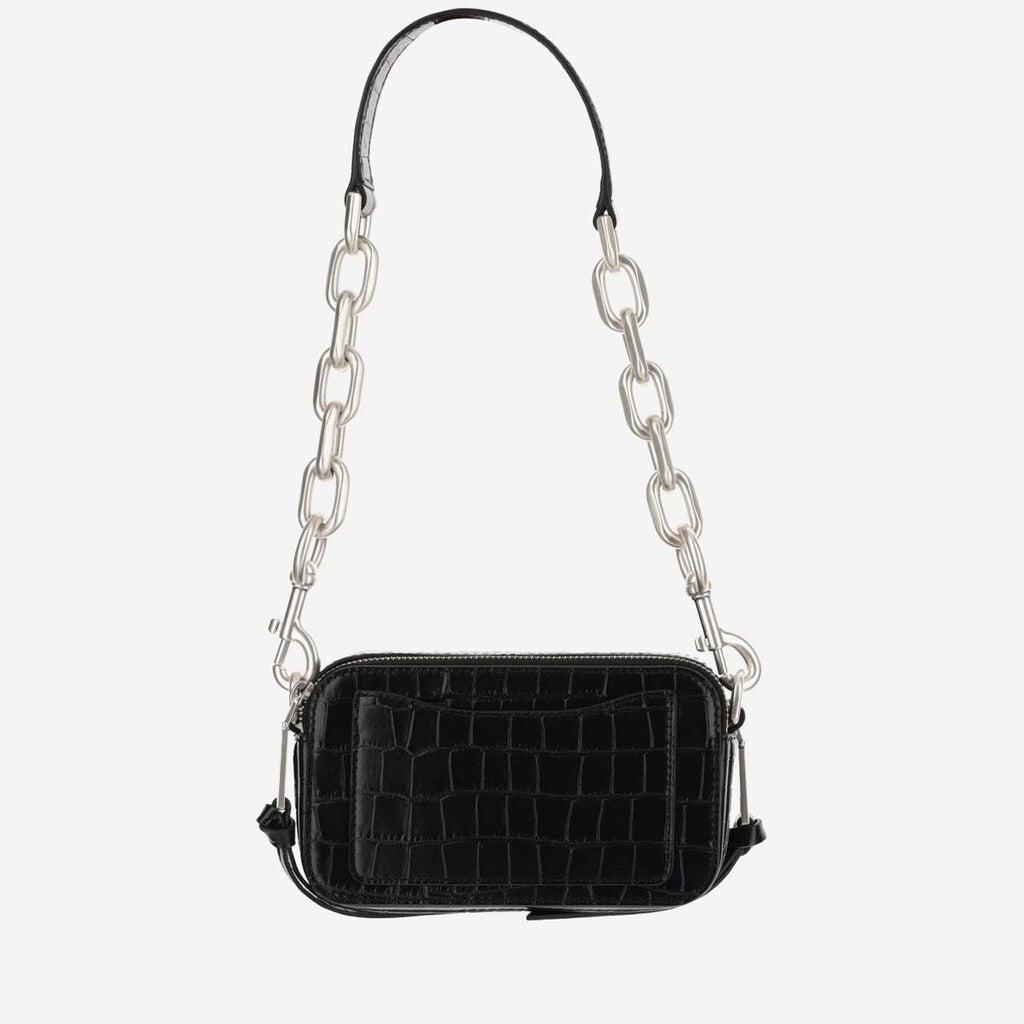 Marc Jacobs THE CROC-EMBOSSED SHOULDER SNAPSHOT - Black