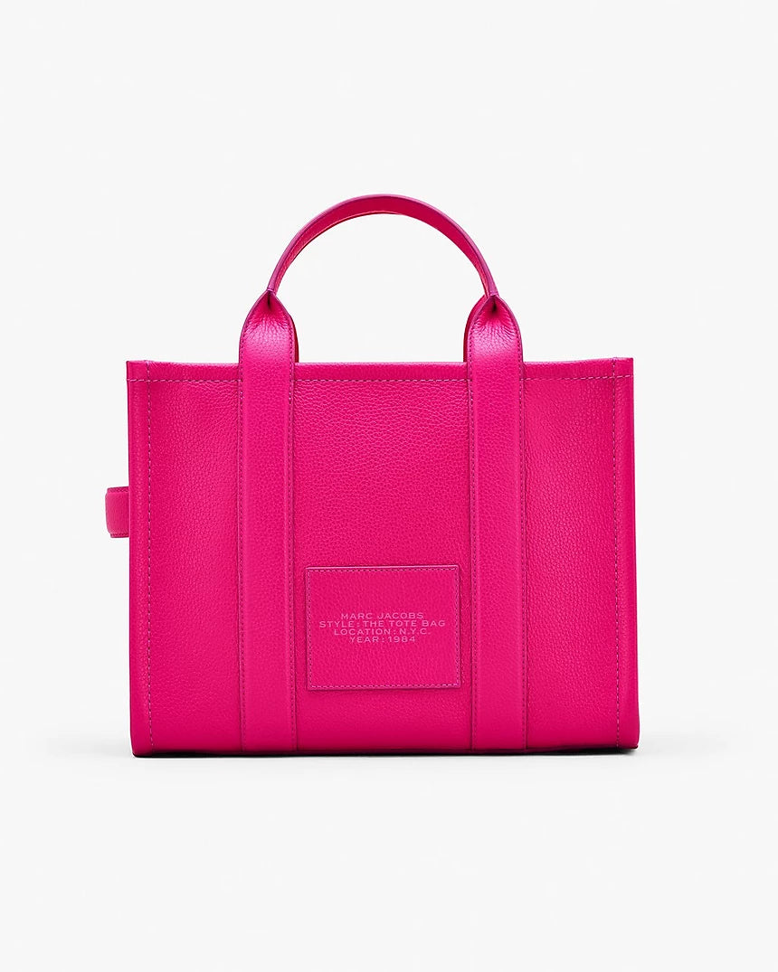 The Leather Medium Tote Bag, Lipstick Pink