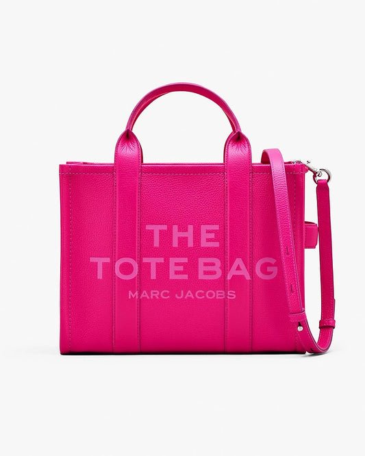 The Leather Medium Tote Bag, Lipstick Pink