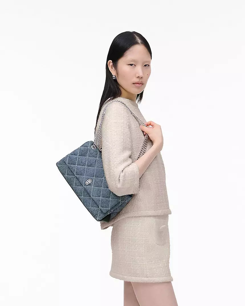 THE QUILTED
DENIM DUAL CONVERTIBLE SHOULDER BAG MEDIUM