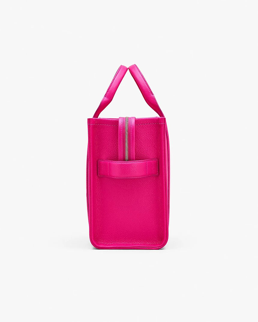 The Leather Medium Tote Bag, Lipstick Pink