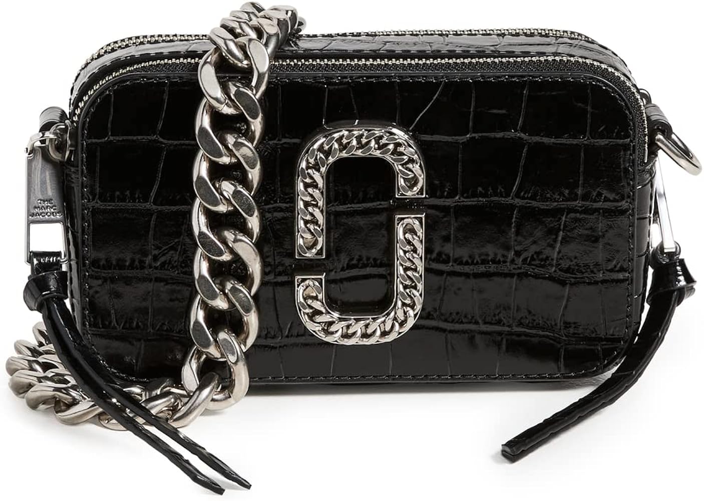 Marc Jacobs THE CROC-EMBOSSED SHOULDER SNAPSHOT - Black