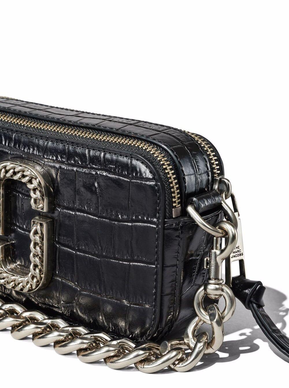 Marc Jacobs THE CROC-EMBOSSED SHOULDER SNAPSHOT - Black