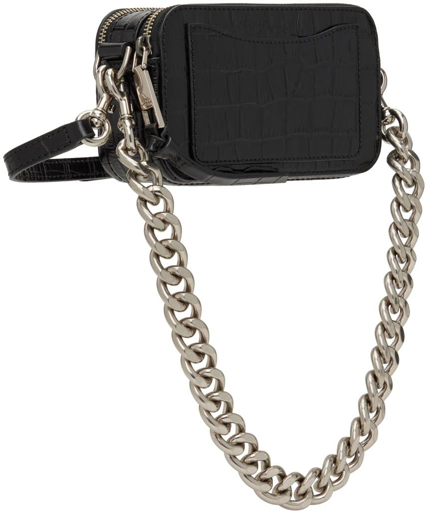 Marc Jacobs THE CROC-EMBOSSED SHOULDER SNAPSHOT - Black