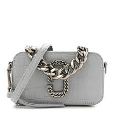 Marc Jacobs THE CROC-EMBOSSED SHOULDER SNAPSHOT - GREY