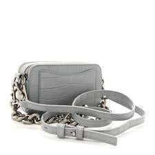 Marc Jacobs THE CROC-EMBOSSED SHOULDER SNAPSHOT - GREY