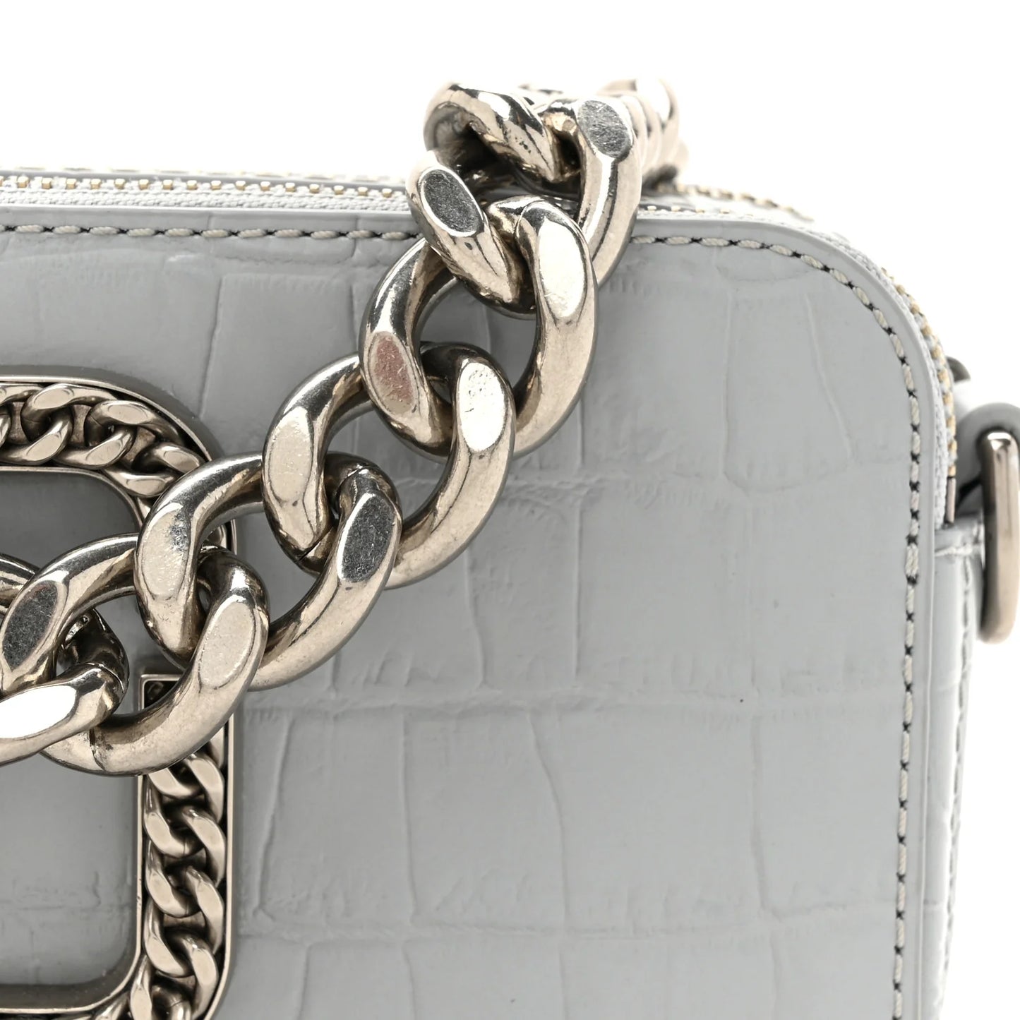 Marc Jacobs THE CROC-EMBOSSED SHOULDER SNAPSHOT - GREY