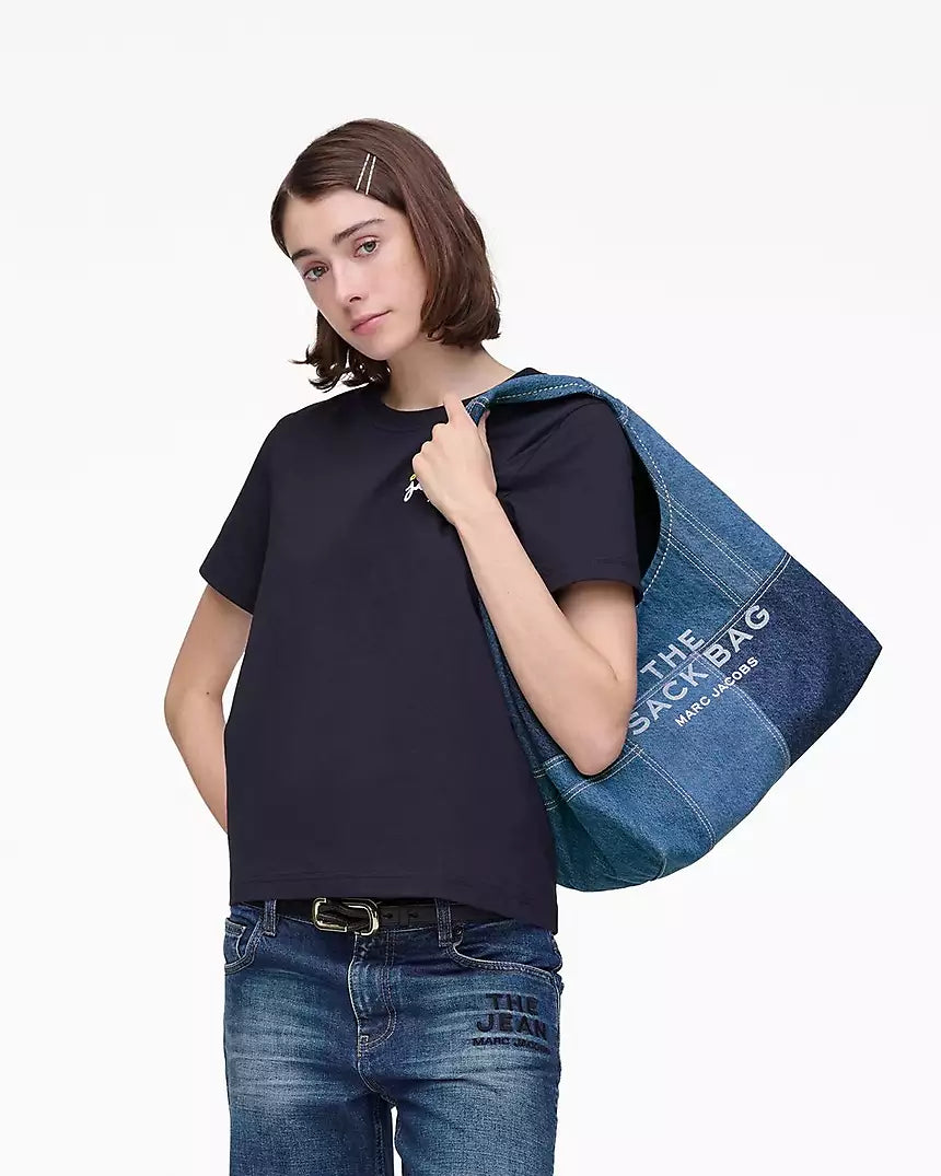 THE PATCHWORK DENIM SACK BAG