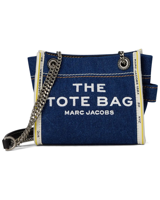 The Denim Chain Crossbody Tote Bag