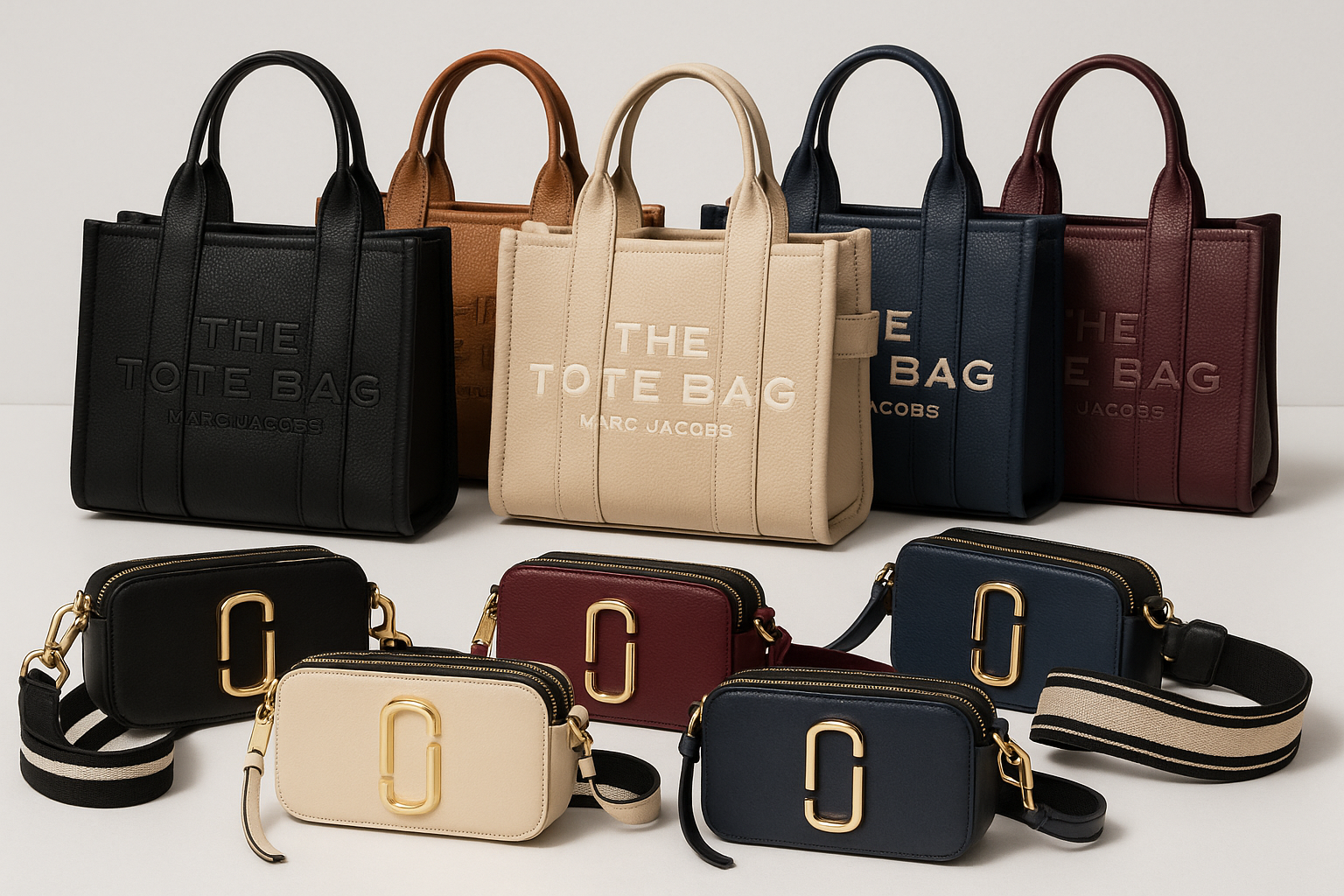 Marc Jacobs totes different colors and snapshot bags 